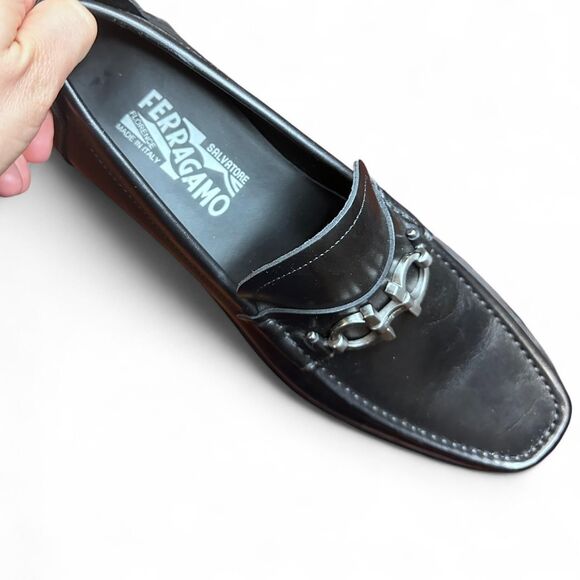 Salvatore Ferragamo Italian Leather Moccasin Loafers w/ Gancini Bit Sz 8.5 - Picture 5 of 8